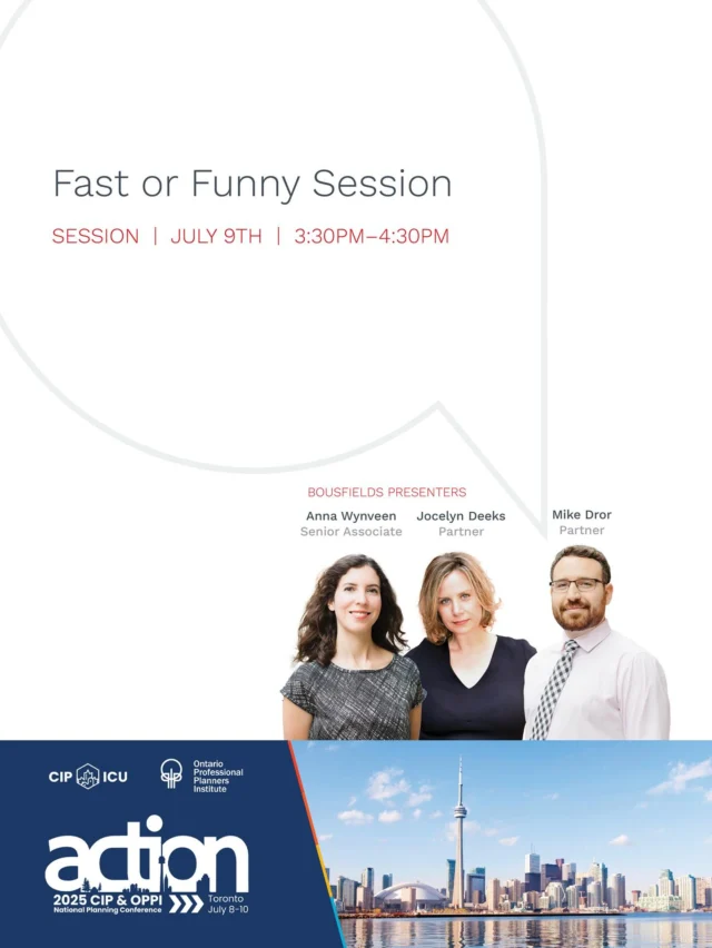 We cannot wait to attend this year’s Fast or Funny session at #ACTION2025 on July 9th from 3:30-4:30PM! Join us in supporting Bousfielders Anna Wynveen, Mike Dror, and Jocelyn Deeks as they host two Fast or Funny sessions:
Following last year’s legendary Zoner Groaners session, Anna and Mike are back with Zoner Groaners 2. And to top it all off, Jocelyn and BA Group’s Margaret Briegmann will be hosting Bingo. Transportation Questions in Community Meetings. Looking forward to seeing you there!