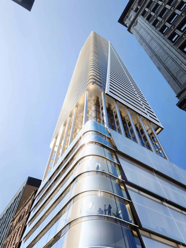 We’re proud to be part of the team behind the proposed redevelopment of 56-60 Yonge Street!
 
On March 25, 2026, City Council adopted recommendations from Community Planning staff to approve Official Plan Amendment and Zoning By-law Amendment applications for the site, along with alterations to a designated heritage property, to permit a 65-storey (243.5 metres, including mechanical penthouse) mixed-use building containing 648 residential units and 68 square metres of retail space along Yonge Street. The tower partially cantilevers over an existing 8-storey designated heritage building containing a hotel at 56 Yonge Street (Hotel Victoria), which will be retained.