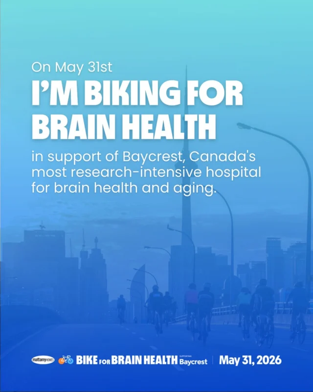 🚲🧠🔬 The Bousfields team is gearing up for this year’s Bike for Brain Health, and the motivation is straightforward: Baycrest is one of the few organizations working on research, care, and education for dementia patients and the ride is a way to push that work forward in a tangible way.

Every donation, whether large or small, moves Baycrest closer to breakthroughs that could change how aging and brain health are understood for future generations. If you’re interested in joining the ride yourself or donating, you can find our team page at the link in bio.

Whether you ride, donate, or simply share the link, you’ll be supporting important research and care.