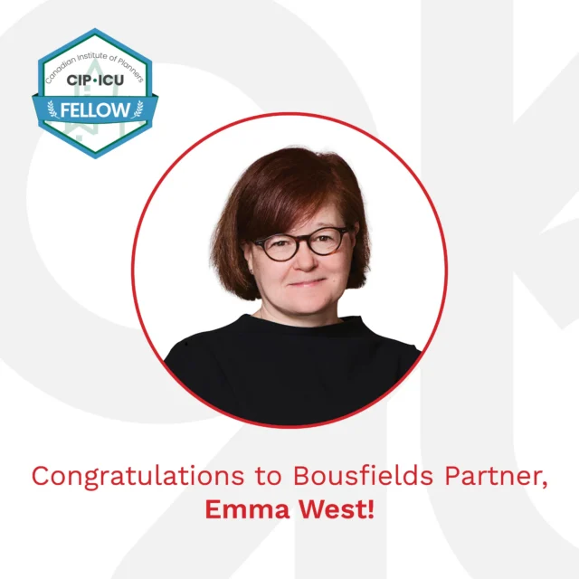 We are thrilled to announce that Bousfields Partner Emma West is going to be inducted into the @cdnplanners (CIP) prestigious College of Fellows!

Fellowship is the highest honour the Institute can bestow upon a planner and this distinction recognizes excellence and identifies prominent role models that have professional attainment and influence on a national level.

Please join us in congratulating Emma on this incredible achievement!

Learn more about Emma below or visit the link in bio.