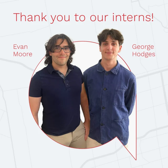 Our Planning Interns, Evan and George wrapped up their terms with us last week. Evan and George are enthusiastic team members who brought endless energy and a desire to learn and grow to their roles over the summer. Shout out to their mentors Brynne and Joie for mentoring our interns and helping them navigate their roles and blooming careers. 
 
Best of luck to Evan and George as they continue their studies in the fall!

Swipe or read below for some key takeaways from each of them about their time at Bousfields:
 
Evan: “I’ve had an incredible and instructive summer at Bousfields. It was a revelation to me how much work goes on behind the scenes to bring each individual development to fruition. Seeing all the labour and coordination required, and getting to be a part of it, I feel that I’ve come to understand the role and value of planners much better. I will carry these experiences with me as I move forward, and I am especially grateful to my mentor, Brynne, whose attention and guidance were invaluable.”
 
George: “My time at Bousfields has been an absolute blast! I’m tremendously grateful for having worked with a wonderful team on such varied projects in both scale and complexity all across the province. 
 
Applying research to projects with real, material impacts has been deeply rewarding, while solving problems in highly collaborative ways with some of the smartest people I’ve had the pleasure of working with will be indispensable to my studies and budding planning career.
 
Thank you to everyone at Bousfields, please keep in touch!”