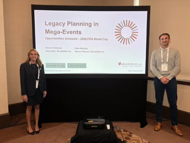 We had a great few days at the OPPI Conference in September!
 
Bousfields sponsored the conference and our team members both hosted and attended sessions, shared perspectives and learned from the many thoughtful discussions that took place over the conference.
 
Thank you to everyone who attended our sessions and contributed to the dialogue. We’re heading into the rest of the year with plenty of new ideas and insights from a memorable few days in Blue Mountain.
